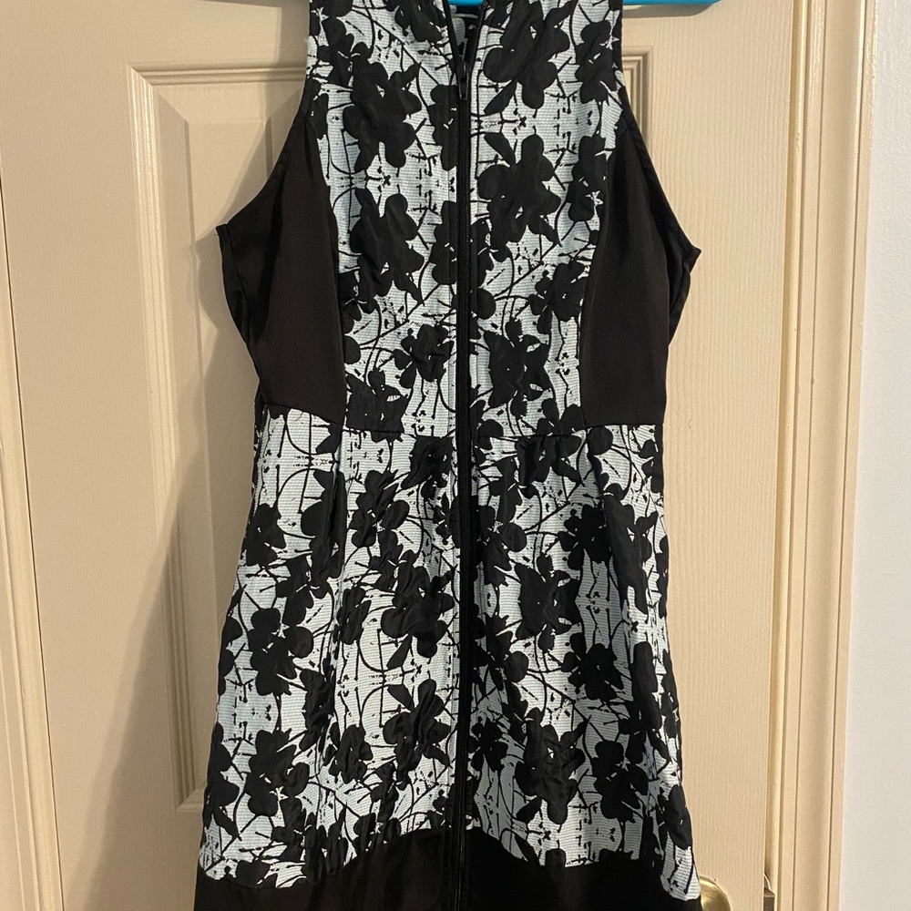 Mustard Seed Black and White Floral Mini Dress